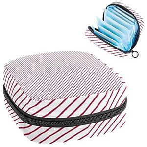 Opbergtas voor maandverband Pads, Menstruatie Cup Pouch, Periode Bag Organizer voor vrouwelijke Pads Tampons, rode streep