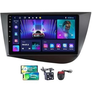 Android 13 Autoradio 2 DIN Compatibel met Seat Leon 2 2005-2012 9 Inch Touchscreen Carplay en Android Auto met Bluetooth 5.0/FM RDS/Bediening op het stuur/Achteruitrijcamera(LHD,NF-1)
