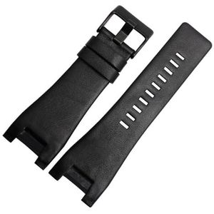 LUGEMA Echt Lederen Armband 32 Mm Horlogeband Compatibel Met Diesel Horlogeband Horloges Band For DZ1216 DZ1273 DZ4246 DZ4247DZ287 Horlogeband (Color : Plain Black black, Size : 32mm)
