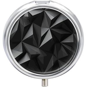 Zwarte Geometrische Pillendoos Pil Case Pil Organizer Geneeskunde Pil Organizer Wekelijkse Pil Organizer Pil Houder Kleine Pil Case Pil Containers Pil Houder voor Portemonnee