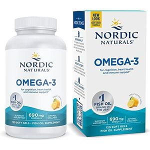 Nordic Naturals, Omega-3, gereinigde visolie, citroen, 120 zachte gels