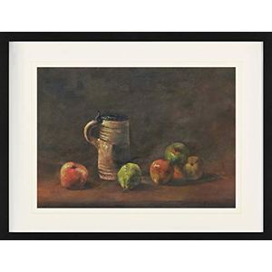 1art1 Vincent Van Gogh Poster Still Life With Beer Mug And Fruit, 1881 Ingelijste Foto Met Passepartout | Muur Foto's | In Een Fotolijstje 80x60 cm