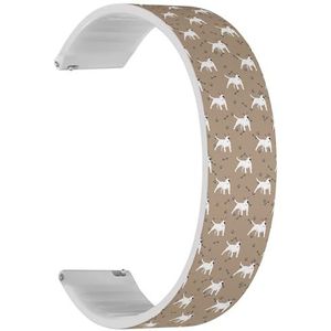 Solo Loop band compatibel met Forerunner 645/645 Music, Forerunner 55, Garmin Forerunner 245/245 Music (Bull Terrier Dog Colorful) Quick-Release 20 mm rekbare siliconen band band accessoire,