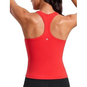 CRZ YOGA Butterluxe Racerback Workout Tank Tops voor Vrouwen Mouwloze Gym Tops Atletische Yoga Shirts Camisole Diep rood S
