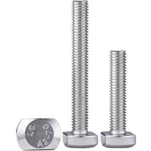 T-sleufbouten, 1/2/5 stuks T-boutschroeven M5 M6 M8 M10 M12 304 roestvrij staal T-sleuf goot rail T-vormig type rechthoek hamerkopbouten 30 mm, 5 stuks M6(M12*25mm)