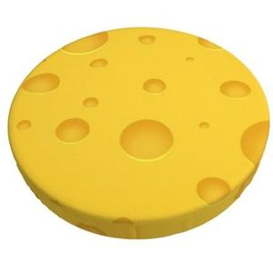 GRatka Hoes voor ronde kruk, barstoelhoes, hotel, antislip zitkussen, 33 cm, gele kaas