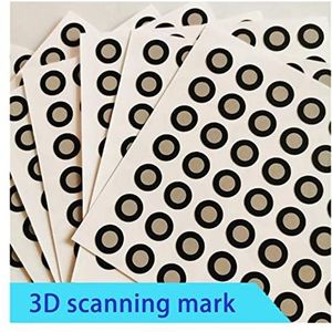 3D-scanmarkering, 1000 Punten 3D Scanning Mark Points Handheld 3D-scanner Weerspiegelt Het Doelpunt Binnen 6 Buiten 10 Mm,voor 3D-scanner en optische tracking(Custom Reflective)