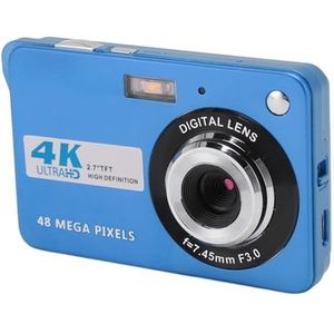 4K Digitale Camera, 48MP 8x Digitale Zoom Autofocus Auto Beauty Anti Shake Vlogging-Camera met 2,7 Inch Scherm en Invullicht Oplaadbare Draagbare Compacte Kleine Camera voor