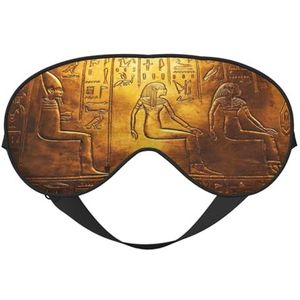Egypte Hiërogliefen Print Functionaliteit Gezellige Oogmasker Verstelbare Riem Nap Nacht Reizen Camping Yoga Relax