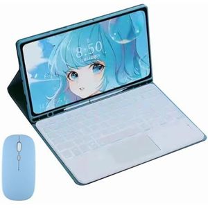 GUPENAA Toetsenbordhoes voor iPad Air 13-inch (M2) 2024, 7 Kleuren Achtergrondverlichting, Magnetisch Afneembaar Draadloos Bluetooth-Toetsenbord met Muis,Blauw