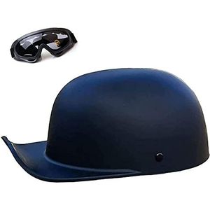 Half helm motorhelm met ECE retro brain cap en crash helm voor chopper scooter, beschikbaar in Color:B, Size:M=54-55CM