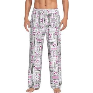Lange Lounge Wear van gymnastiek Roze Mannen Nachtkleding Pyjama Bodems Nachtkleding Met Zakken en Trekkoord, Wit, S