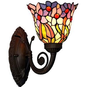 Tiffany Wandlamp, Handgemaakte Gebrandschilderd Glas Wandlamp, E26 Lamp, Antieke Vintage Wandlamp Voor Woonkamer Slaapkamer Badkamer Hal Lezen