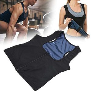 Saunavest, mouwloos saunavest voor dames, 3 maten, sportafslankende shapewear, dames, reducerende sauna, shapewear vesten, ritssluiting om de taille te verminderen (L/XL)