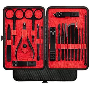 Chonor 18-delige pedicure manicure nagelknipper set, premium kwaliteit roestvrij staal manicureset nagelknipper nagel tang nagelverzorging cutter nagelriemverwijderaar reis-onderhoud gereedschapsset