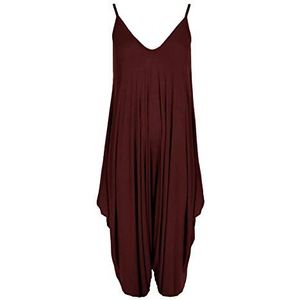 Dames Dames All in One Zomer Strand Mouwloos Baggy Romper Harem Jumpsuit Play-suit Tops, Wijn, 40-42/L-XL