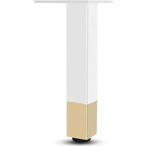 MIKFOL Aluminiumlegering badkamerkast poten verstelbare witte salontafel poten metalen steun kast poten tv kast poten meubels poten accessoires (kleur: wit met goud 20 cm)