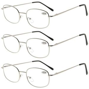 Eyekepper metalen frame lente scharnierende armen lezen bril 3 paar Valupac metalen lezers