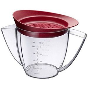 Westmark Vetscheider met zeefdeksel, inhoud: 1 liter, kunststof, doorzichtig/rood, 30752260