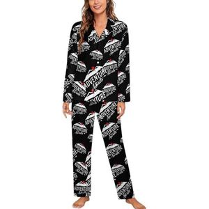 Avontuur wacht lange mouwen pyjama sets voor vrouwen klassieke nachtkleding nachtkleding zachte pyjama lounge sets