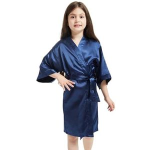 JMORCO Badjas satijn dames 3-13 jaar satijn badjas bad robes meisje pyjama badjas verjaardag spa bruiloft, CM04, 12-13T (150-160cm)