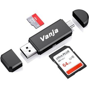 Vanja - SD/Micro SD Kaartlezer - USB 2.0 - Voor SDXC, SDHC, Micro SDXC, Micro SD