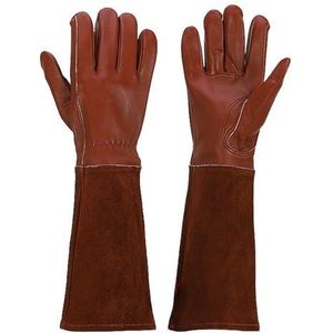 CYJAZNHH Leren tuinhandschoenen met lange mouwen for het snoeien van rozen en bijen. Heren en dames, veelkleurig, maat S-XL(Brown1,Medium)