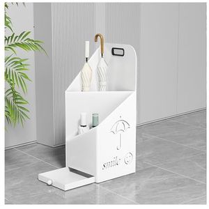 YFAURNDE Metalen paraplubak,Paraplu-organizer,Gepersonaliseerde creatieve opbergbak, hotellobby, thuisgebruik, geschikt for thuis en op kantoor(White)
