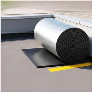 Zelfklevende aluminiumfolie-isolatie, thermische geluidsisolerende katoenen laag, warmtereflector en stralingsbarrière, ideaal for daken, muren en campers(25MM(THK),1*2m/3.2*6.6ft)