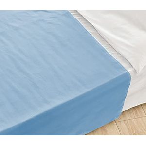 NatureMark Basic Bedlaken, zacht en onderhoudsvriendelijk, laken van 100% katoen, zonder elastiek, huisdoek, vele maten en kleuren, maat: 240 x 275 cm, lichtblauw