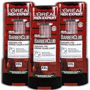 3 stuks Men Expert BarberClub XXL douchegel voor lichaam, haar en baard, 3 x 400 ml