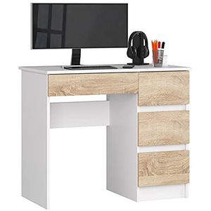 AKORD Bureau voor tieners en jongens, bureautafel met lade met 4 laden, hoge kwaliteit, voor werk, studie en thuis
