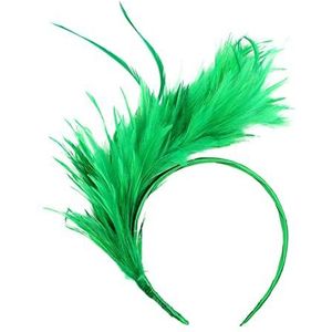 Veer Hoofdband Vintage kleurrijke burleske hoofddeksel flapper struisvogel veer fancy hoofdband flapper hoofddeksel vrouw haaraccessoires Carnaval Veer Hoofdband (Color : Green, Size : Size fits all