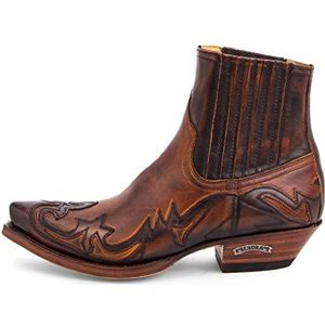 Sendra Boots 4660 Cowboylaarzen voor dames en heren, met hak en spitse kant, camperlaarzen in bruin, elegante laarzen, Bruin, 45 EU