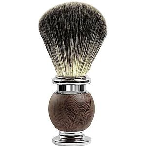 GRUTTI Scheerkwast – veganistisch dassenhaar met houtpatroon transferdruk