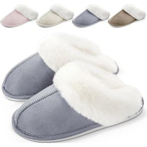 QQSQ Sloffen Dames Heren Warme Winter Slippers Zacht Nepbont Pluche Pantoffels Antislip Huisschoenen Outdoor/Indoor