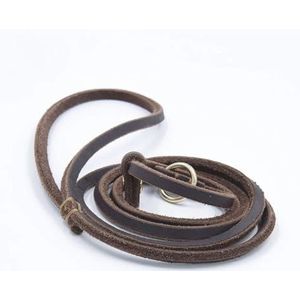 KANGYEBAIHUODIAN Echt lederen hondenriem Hondenriem Trainingsriem for huisdieren Cinch-riem Geschikt for kleine honden Katten Geen trek-slipriem en halsband for puppy's (Color : Brown, Size : L 150c