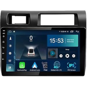 Android 14.0 2 Din Autoradio 9"" Touchscreen Auto Stereo voor Toyota Land Cruiser LC 2007-2020 met Draadloze Carplay Android Auto GPS navigatie AHD Omgekeerd beeld Stuurwielbediening(Black,S-4(4G+64G))