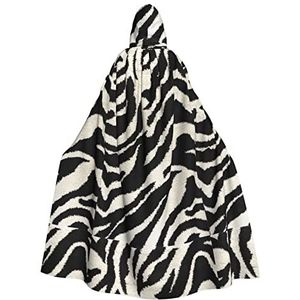 Bxzpzplj Zebra Dierenprint Unisex Hooded Mantel Voor Mannen & Vrouwen, Carnaval Thema Party Decor Hooded Mantel