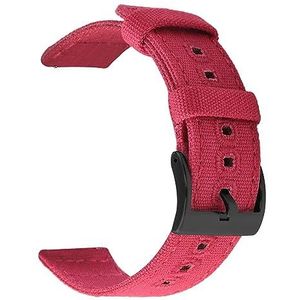 LQXHZ 18mm 20mm 22mm Gevlochten Canvas Band Compatibel Met Samsung Galaxy Watch 3/4 40mm 44mm Classic 46mm 42mm Quick Release Armband (Color : Red black, Size : 22mm)