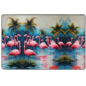 YJxoZH Veel Flamingo's Schilderen Print Home Decor Tapijten, Voor Woonkamer Keuken Antislip Vloer Tapijt Ultra Zachte Slaapkamer Tapijten