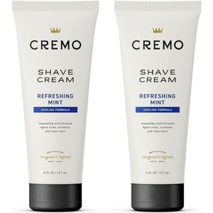 Cremo Cooling Shave Cream, verbazingwekkend superieure gladde scheercrème bestrijdt inkepingen, snijwonden en scheermesbrandwonden, 6 vloeibare ounces, 2-pack