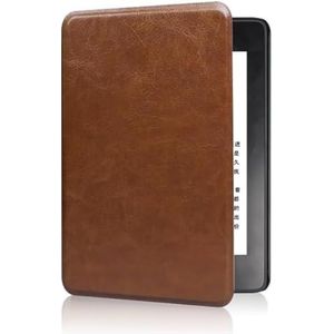 Compatibel met 2024 Amazon Kindle Paperwhite 12e editie hoesje, handheld ontwerp PU veganistisch leer slanke shell fit schokbestendige hoes met automatische slaap/waak (bruin)