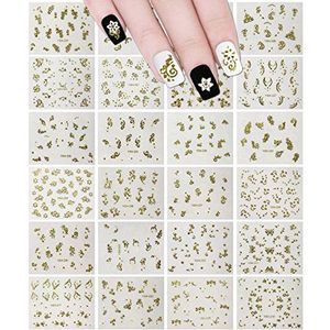 ALLYDREW 24 vellen gouden en witte henna nagelstickers mandala nagelstickers wijnstokken nail art
