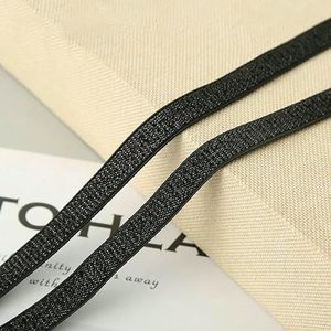 5 Yards Glitter Elastische Spandex Band Goud Zilver Elastisch Lint Bh Band Lingerie Jurk DIY Naaiwerk Trim Craft Tailleband Elastisch-Zwart-zwarte rand-20MM-5Meter