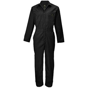 Natural Uniforms Heren lange mouw Zip Up Twill overall, vlek- en kreukbestendig, Zwart, X-Large, Industrieel