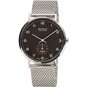 Boccia Heren analoog kwarts horloge met roestvrij stalen armband 3642-02, zilver/zwart, Armband