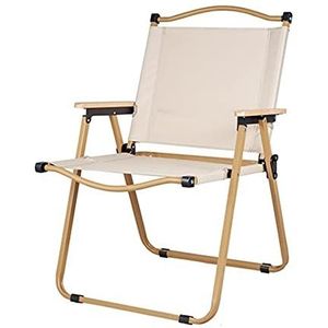 Koolstofstalen strandstoel Stoel Opvouwbare campingstoel Tuinmeubilair Draagbare opvouwbare campingstoel for kamperen Picknickpark (Color : Khaki)