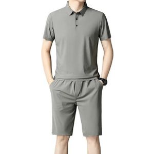 Anybird Mannen Zomer Casual Korte Sets Korte Mouwen Poloshirt en Trekkoord Elastische Taille Shorts Lounge Sets, Groen, 4XL, groen, 4XL