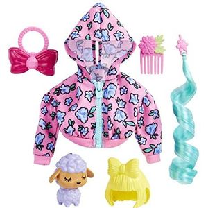 ​Barbie Extra Dierenvriendjes en Mode Set met 7 onderdelen, waaronder een lammetje, accessoires voor het dierenvriendje, mode voor Barbie pop, cadeau voor kinderen vanaf 3 jaar, HDJ39
